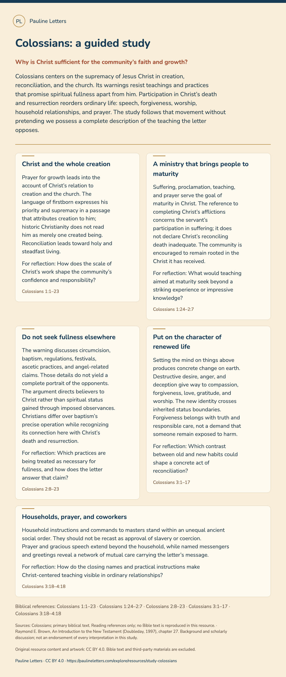Colossians: a guided study. Five sessions on Christ’s supremacy, fullness in him, and the habits of renewed life.